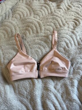 Rare Alo Yoga Leather Baby Pink Bra Top